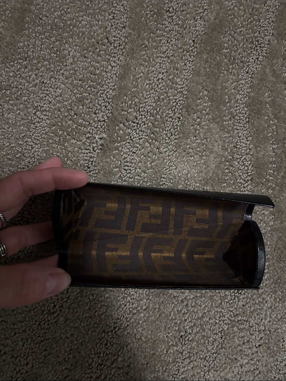 Fendi Black Leather Eyewear Case